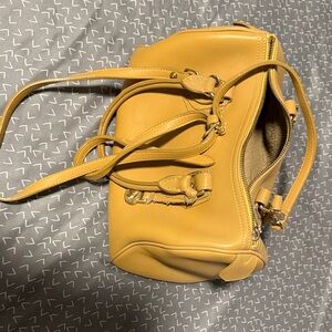 Dooney Bourke Mustard Yellow Leather Shoulder Bag - Women's Crossbody